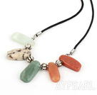 colorful stone necklace with extendable chain