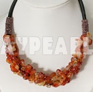 6 * 8mm puce agate perles collier