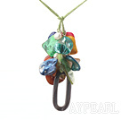 perle colorate şi coajă colier cu lanţ extensibil