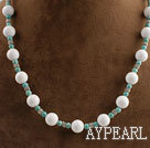 neuen Stil aus weißem Stein und Türkis Perlen Halskette