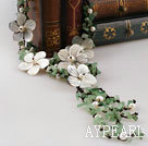 Brautschmuck Mode weiße Perle Aventurin Halskette mit Muschel Blume