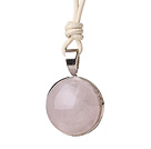 Cuir Fashion Style simple quartz rose collier pendentif avec la lumière de couleur