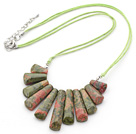 8 * 35 зеленый драгоценный камень бисером ожерелье с выдвижной цепи