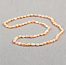 Simple Fashion Long Style Natural Pink Baroque Pearl Necklace