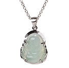 Klassiker S925 Sterling Silber Smaragd Maitreya Buddha-Anhänger -Halskette mit Sterling Silber Kette