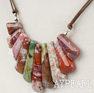 8*35mm ocean agate beaded necklace with extendable chain
