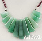 8*35mm aventurine beads beaded necklace with extendable chain