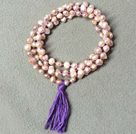 Les brins multi 11-12mm d'eau douce collier de perles de cuir gris et violet avec fermoir magnétique et Cuir Noir