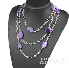 ファッション長いスタイル紫色の瑪瑙のネックレス