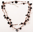 Faceted Burst Pattern Blue Agate Graduated Beaded Necklace