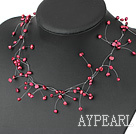 fancy brudkläder smycken lila röd pärla halsband