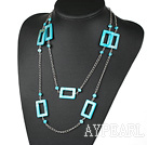 moda lung albastru colier de perle stil şi coajă