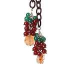 Neue Lang style Sortiment Rot und Grün Achat Perlen Halskette mit Leder-Kette