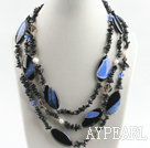multi strand pearl and crystallize agate necklace