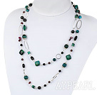 43.3 inches black agate phonix and garnet necklace