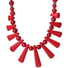 Lovely Design Red Coral Beaded Necklace with Fun Shape Red Coral Accessory