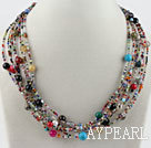 multi strand colorful gem stone necklace with moonlight clasp