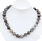 14mm fantastic agate beaded necklace
