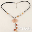 Y-Form Achat Tibet Silber Perlen Halskette mit ausziehbarer Kette