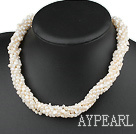 white pearl multi strand 4mm alb perla componenta multi necklace colier