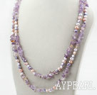 Длинный фиолетовый стиль серии Ассорти пресной воды Pearl и Аметрин ожерелье