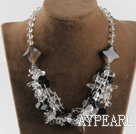 hot design hvit krystall og svart agat halskjede