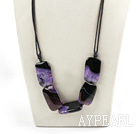 violet foncé agate collier de pierre cristallisée