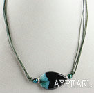 17.7 inches crystallize agate necklace with extendable chain