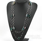 55.1 inches fashion long style india agate necklace with metal loop