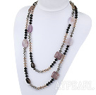 51,6 inches fashion lang stil krystall og multi farge gemstone halsbånd