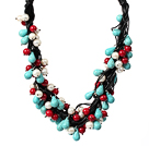 färger pärla lång style necklace stil halsband