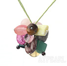 17.7 inches multi color gemstone necklace with extendable chain