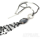 mode smycken vit turkos svart agat halsband