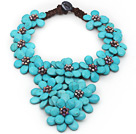 Eté 2013 Nouveau Design Motif de fleur de turquoise Big style collier de Burst