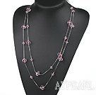 favorit 23,6 inches lång stil rosa kristall halsband