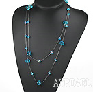 favourite 23.6 inches long style blue crystal necklace