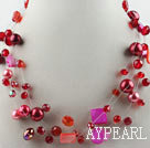 hot new style 17.7 inches redcrystal and shell necklace