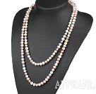 la mode style long 47,2 pouces 8-9mm trois couleurs collier de perles