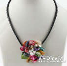 Single Piece Multi Color Pearl Shell Flower Necklace