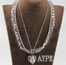 chauds 17,7 pouces collier multi brins de cristal clair avec pendentif coeur