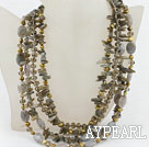 Multi Strand Pearl Crystal and Flashing Stone Necklace