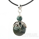 Classic Design Indian Agate Pendant Necklace with Adjustable Chain