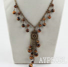 Vintage Style Tiger Eye Necklace with Lobster Clasp