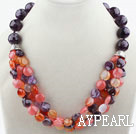 New Design Amethyst and Agate and Cherry Quartz Necklace with Moonlight Clasp