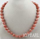 12mm A Grade Natural Sunstone Beaded Necklace