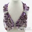 Multi Strand style Big Assorted Améthyste Collier Chips