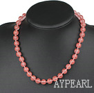 Classic Design 10mm ronde cerise Quartz collier de perles