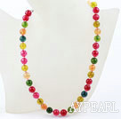 Classic Design 10mm Round Candy Multi Color Crystal Beaded Necklace
