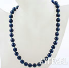 Classic Design 10mm Round Faceted Blaue Achat Perlen Halskette