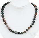 Classic Design 10mm Round Indian Agate Beaded Necklace
